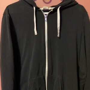 Abbot Main Black & White Zip Up Hoodie Size Large